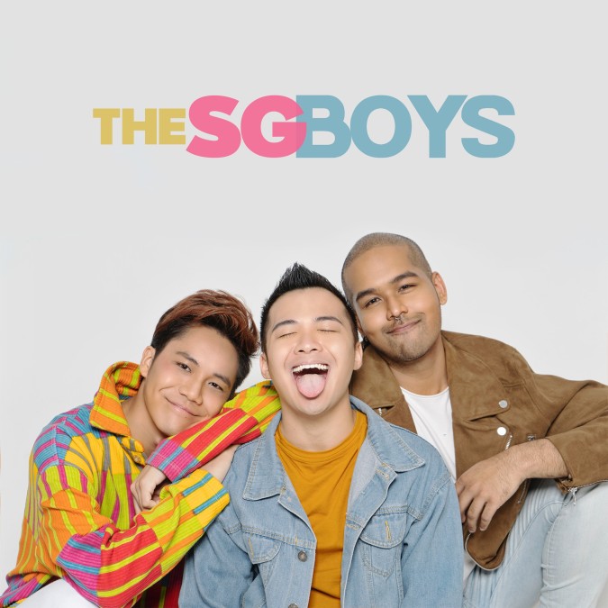 Group shot of The SG Boys, a podcast on Spotify that focuses on LGBTQ+ topics and hosted by Joshua Simon, Kennede Sng and Sam Jo.